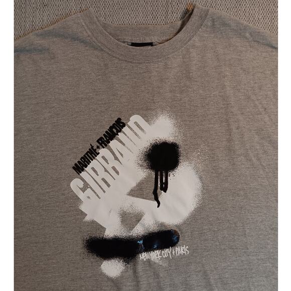 Marithe Francois Girbaud Vintage Tee 2XL Gray New York+Paris Art Paint Street - Picture 4 of 12